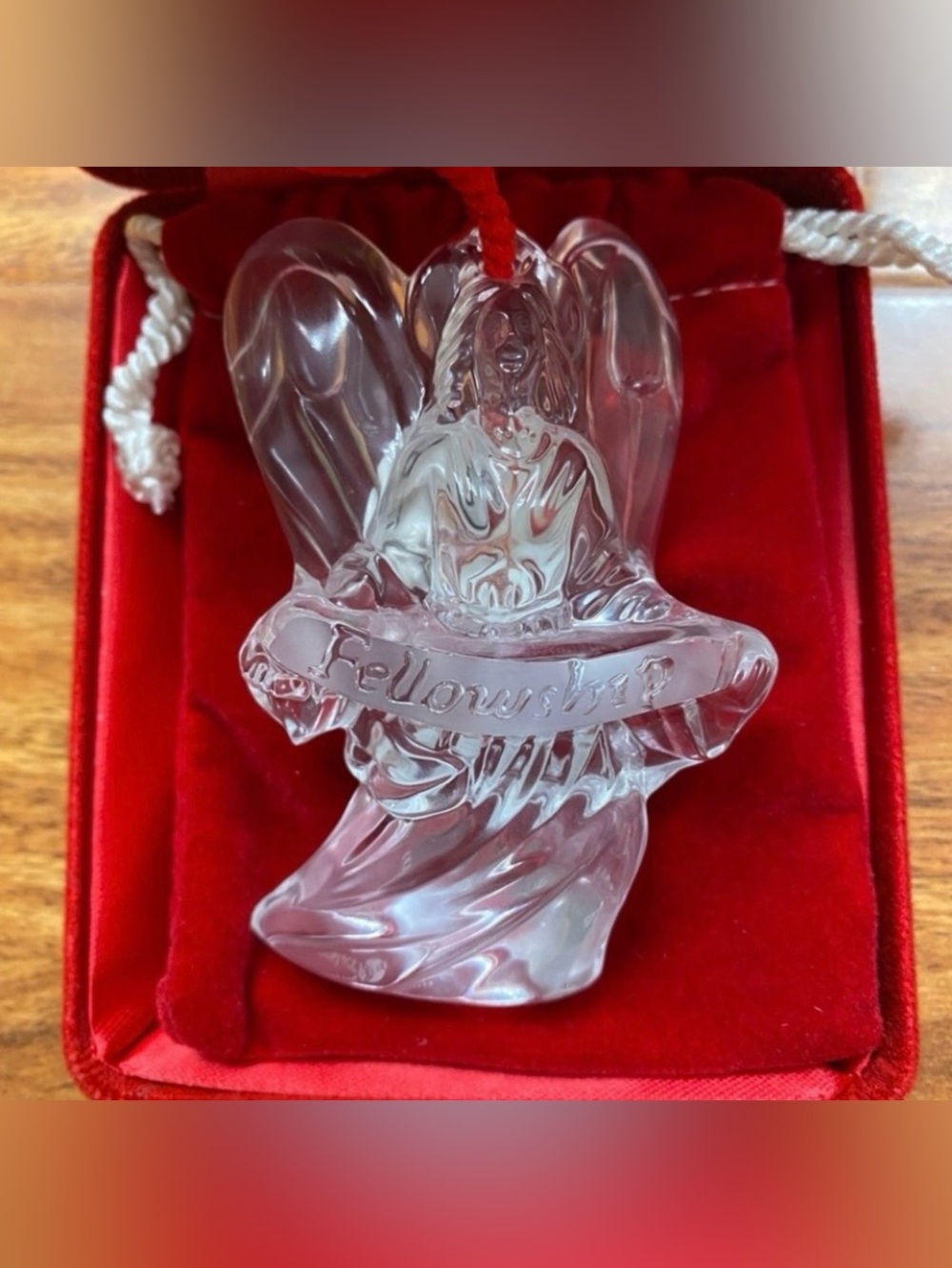 Vintage Waterford Crystal The Millennium Angels Fellowship Christmas Ornament